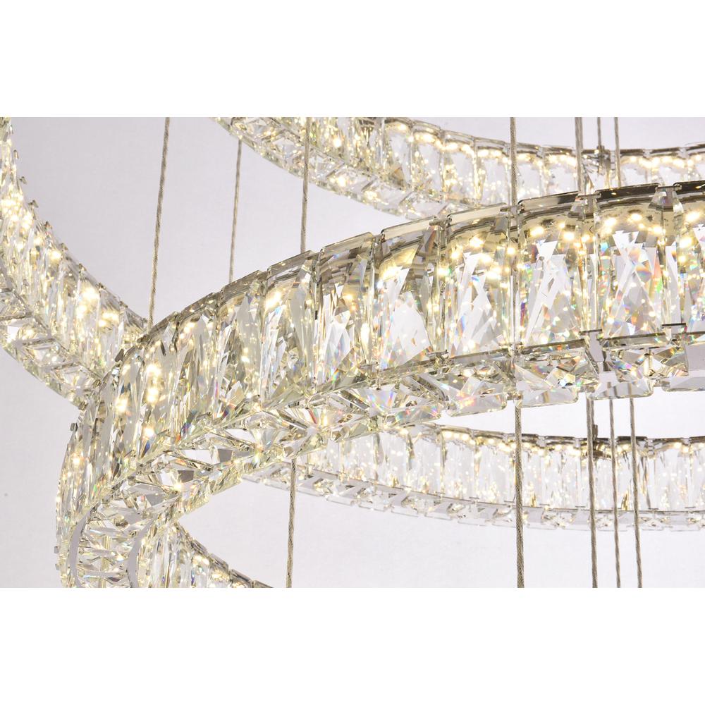 Monroe 40 inch LED seven ring chandelier in chrome. Picture 3