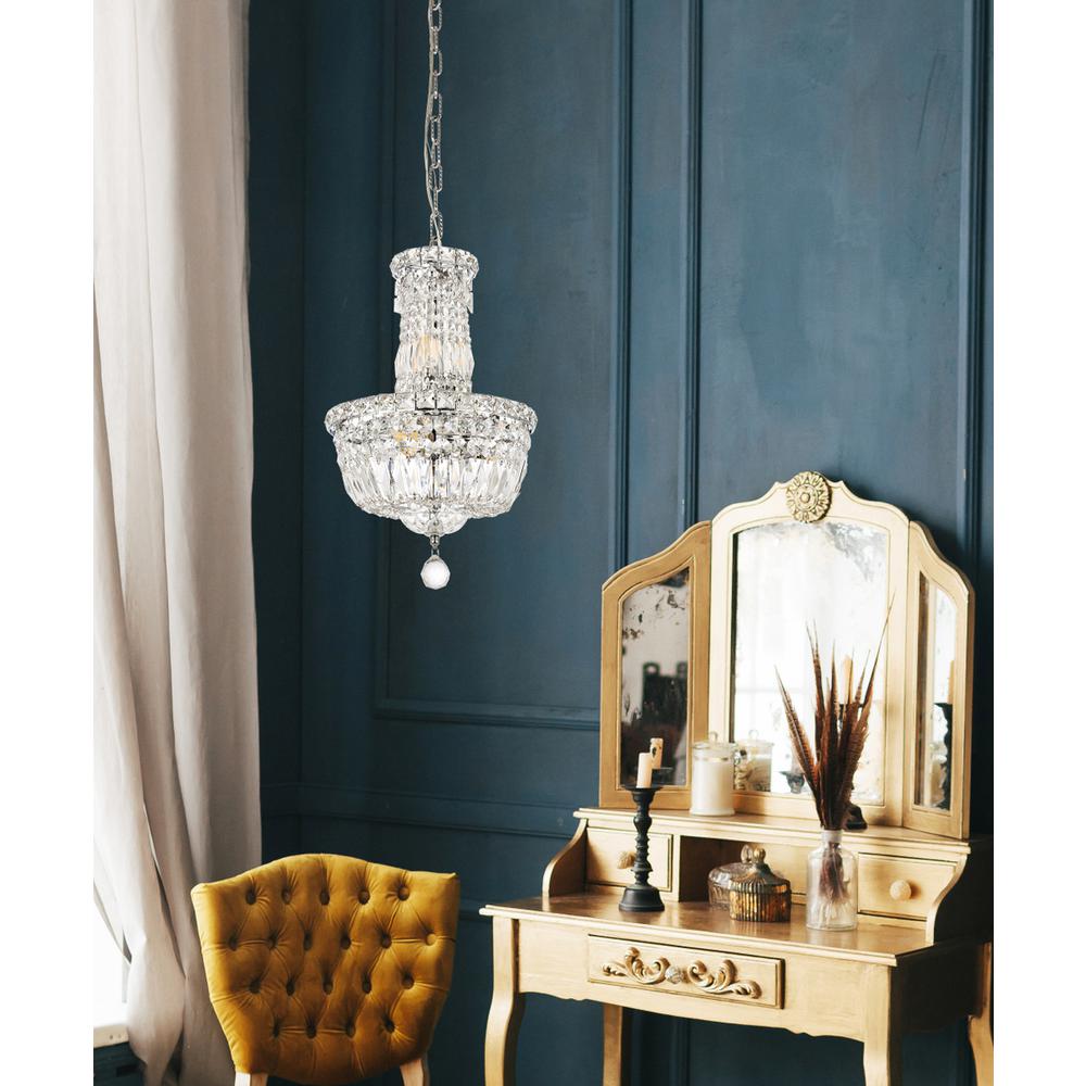 Tranquil 6 light Chrome Pendant Clear Royal Cut Crystal. Picture 8