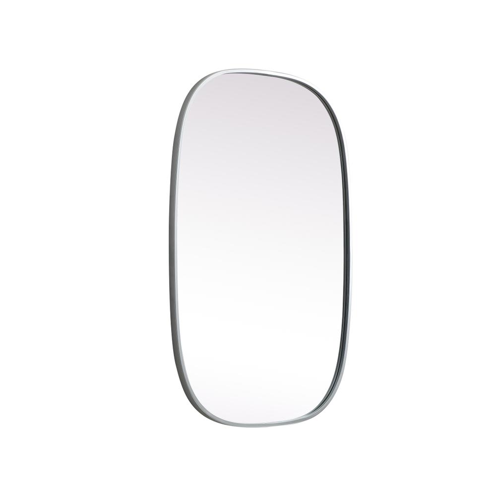 Metal Frame Oval Mirror 24x36 Inch in Silver. Picture 7