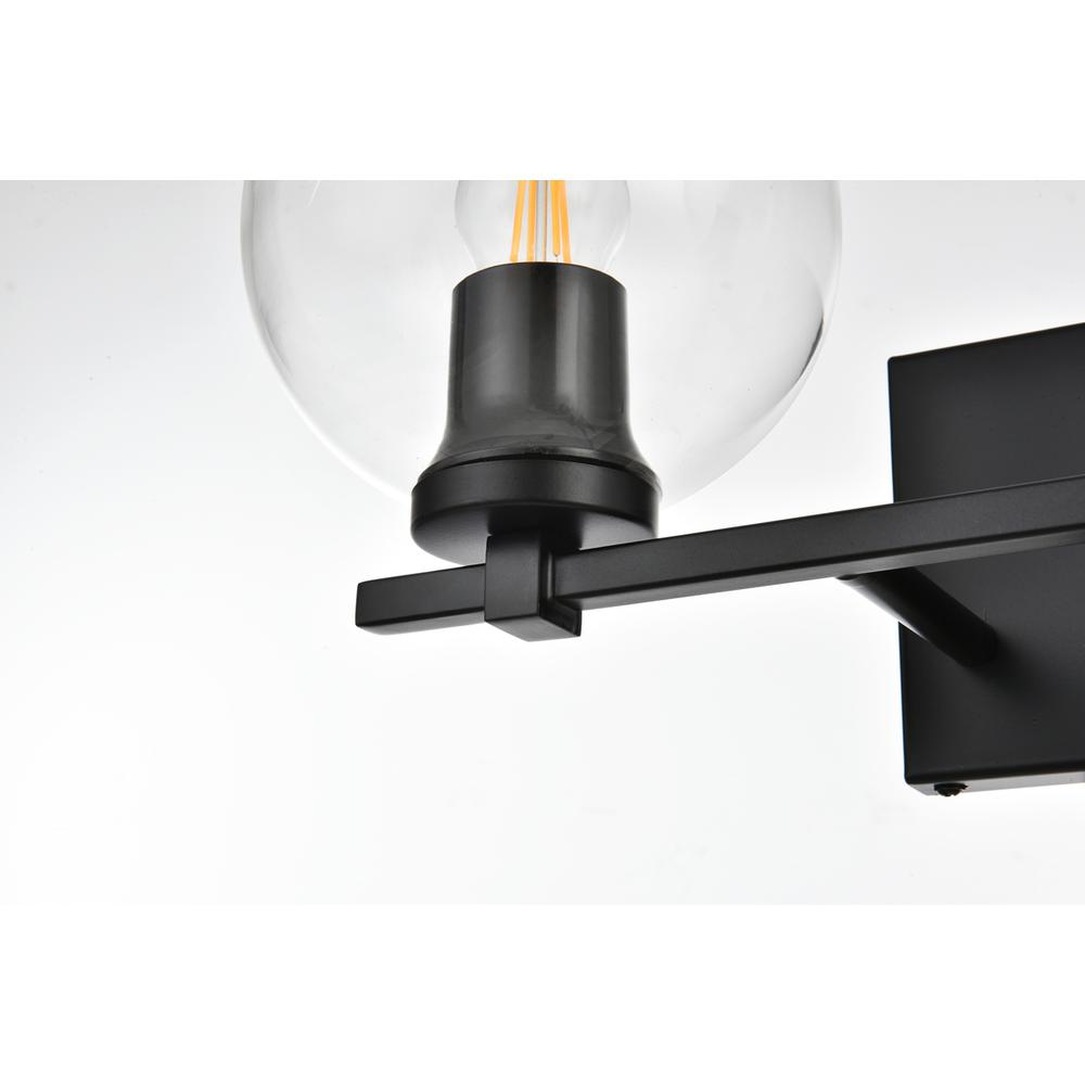 Juelz 2 light Black and Clear Bath Sconce. Picture 5
