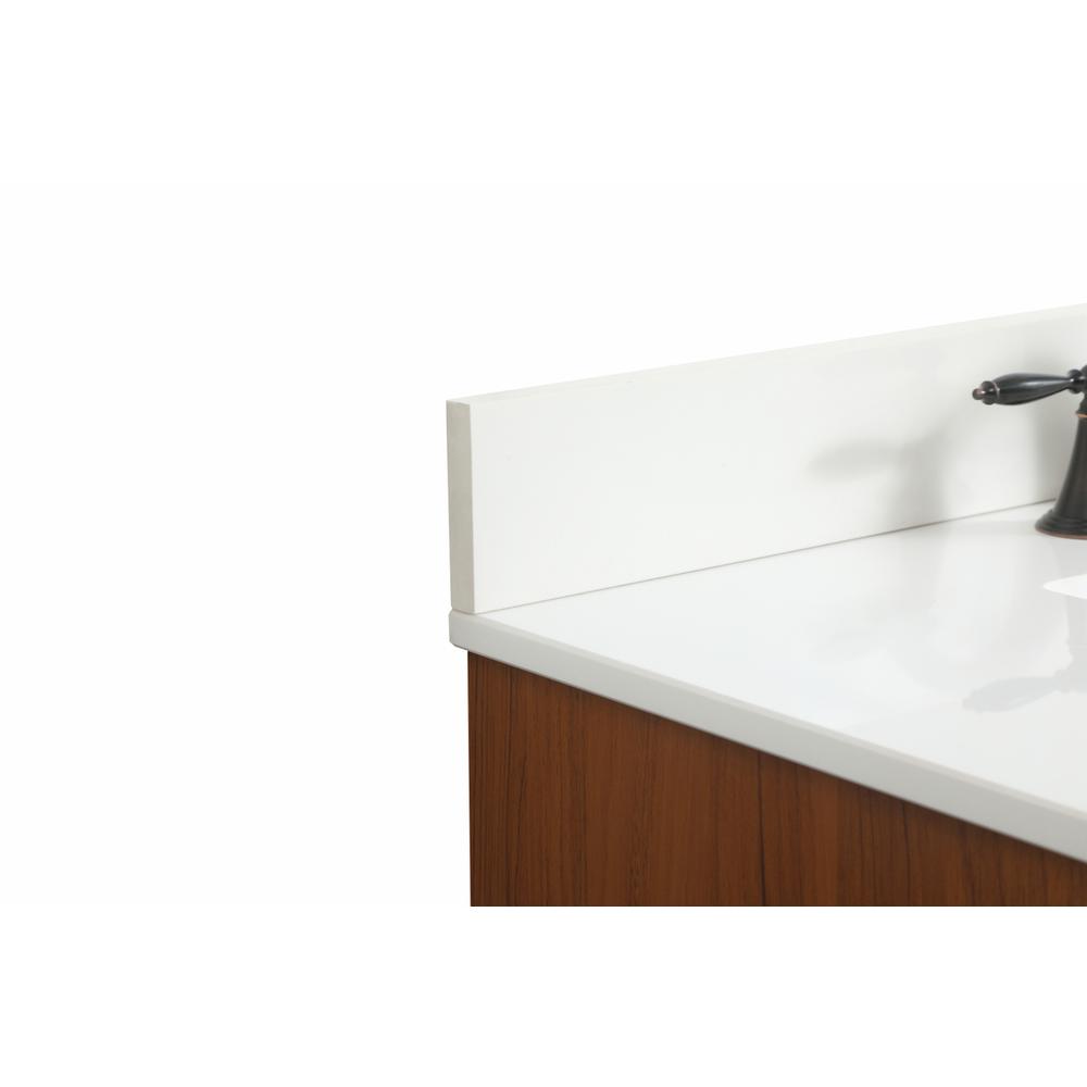 36 inch Single bathroom vanity in teak with backsplash. Picture 11