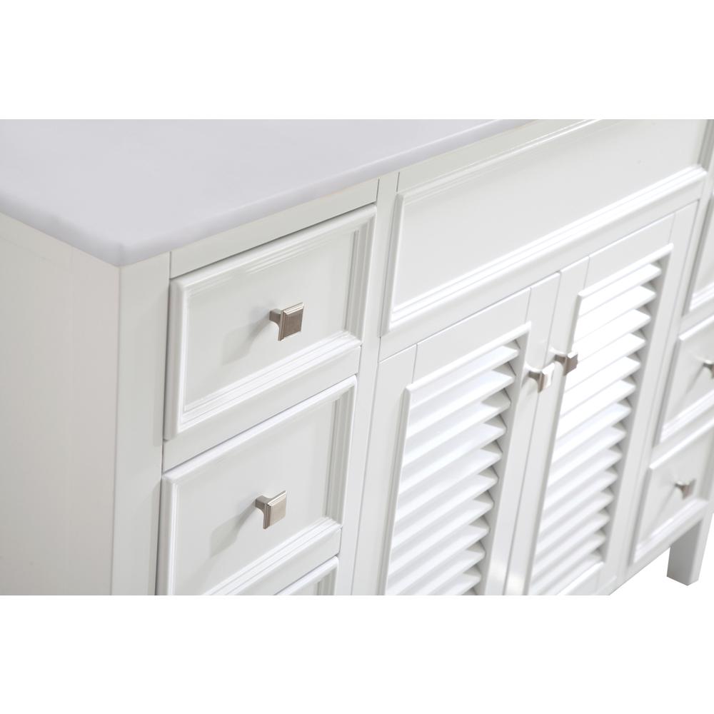 48 inch Single Bathroom vanity in White with ivory white engineered marble. Picture 8
