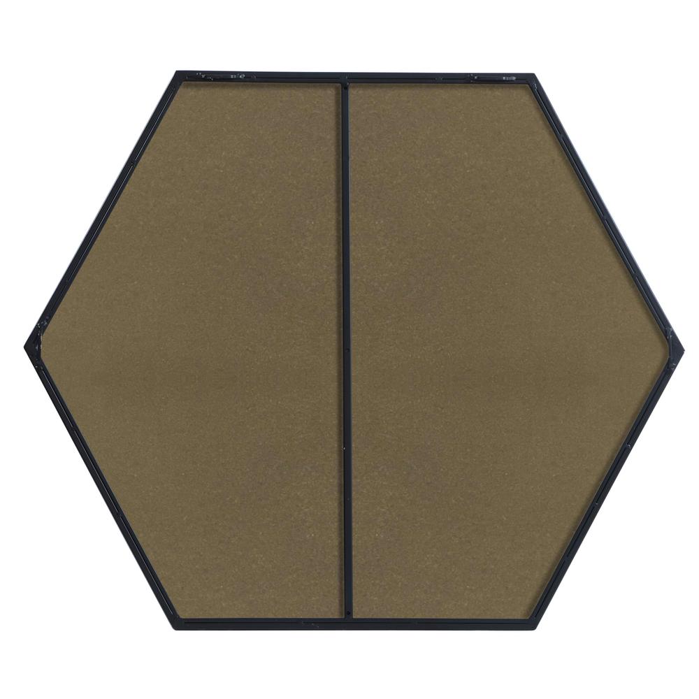 Metal frame hexagon mirror 38 inch in Black. Picture 11