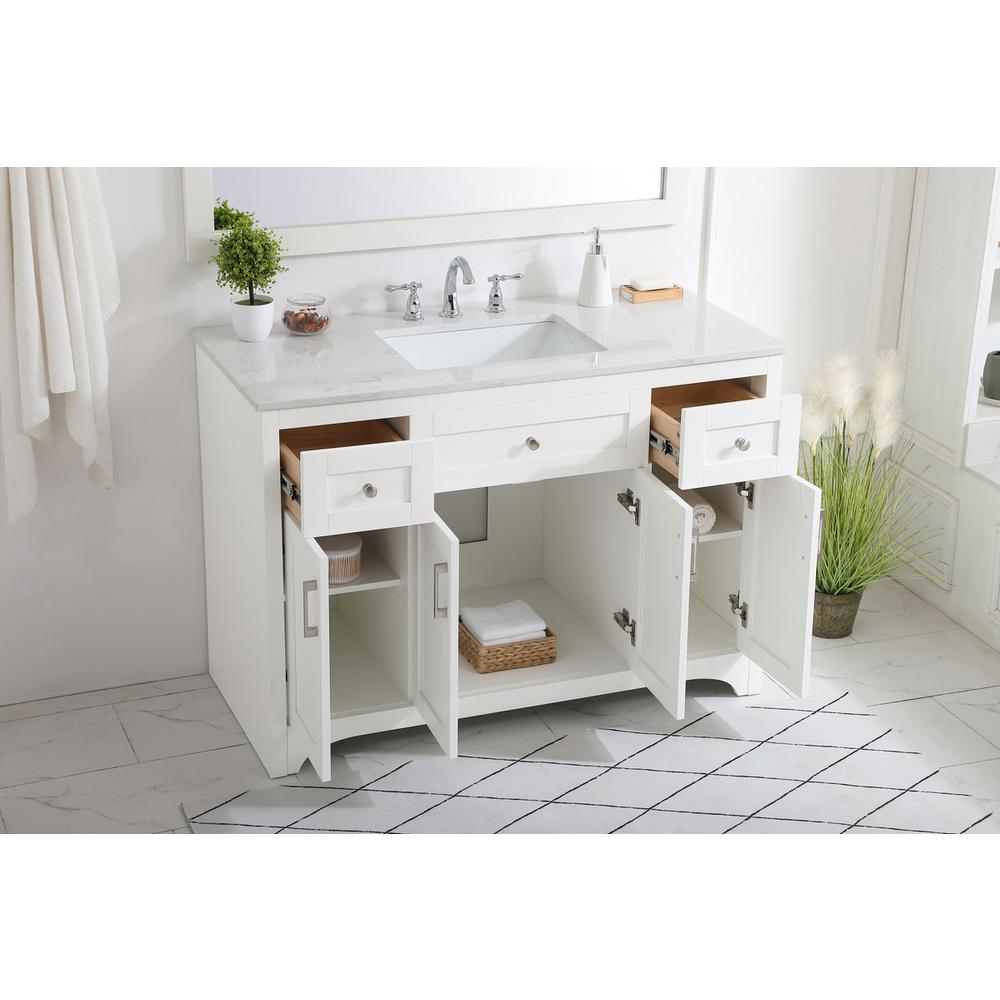 48 inch Single Bathroom Vanity in White. Picture 3