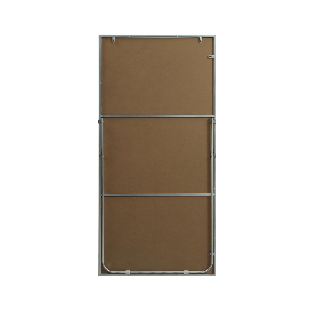 Metal Frame Rectangle Full Length Mirror 30x60 Inch in Silver. Picture 9