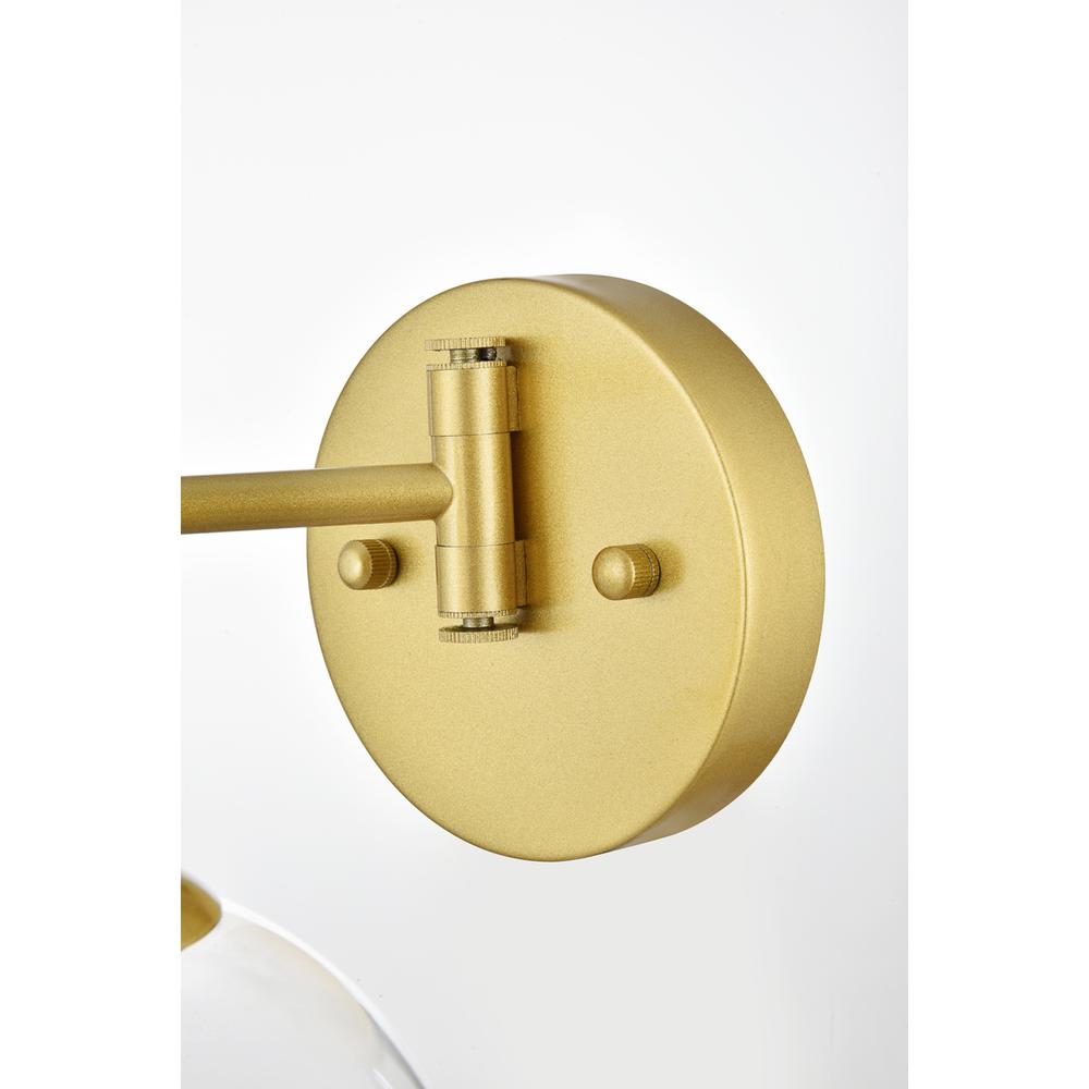 Davian 1 light Brass and Clear swing arm wall sconce. Picture 4