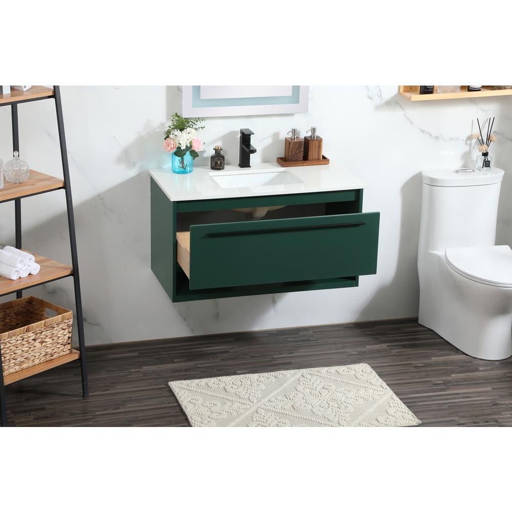 36 inch Single bathroom vanity in green. Picture 3