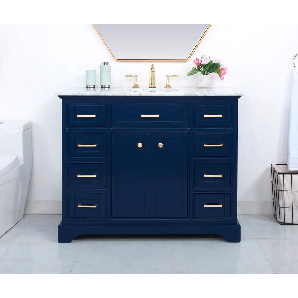42 inch Single bathroom vanity in Blue. Picture 2