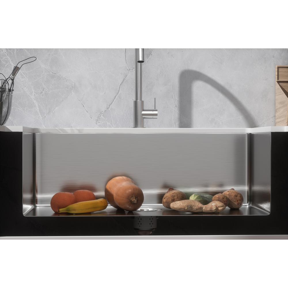 Stainless Steel undermount kitchen sink L32''xW19'' x H10". Picture 5