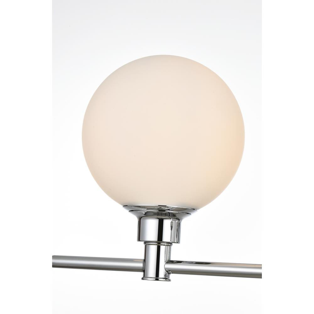 Cordelia 5 light Chrome and frosted white Bath Sconce. Picture 3