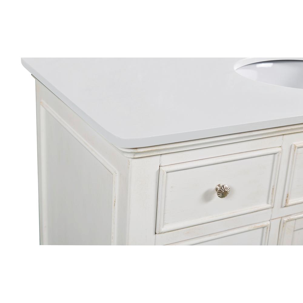 48 inch Single Bathroom vanity in Antique White. Picture 4