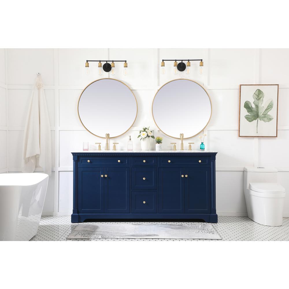72 inch double bathroom vanity in Blue. Picture 4