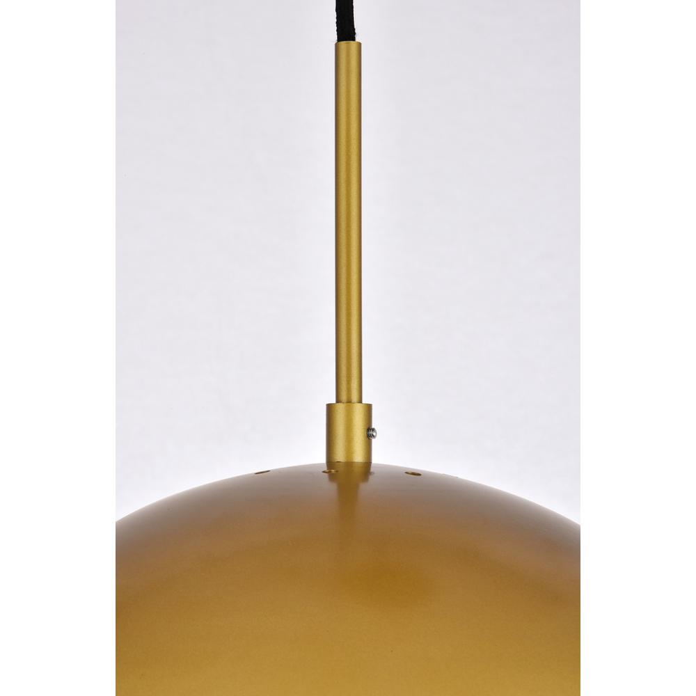 Eclipse 1 Light Brass Pendant With Frosted White Glass. Picture 3