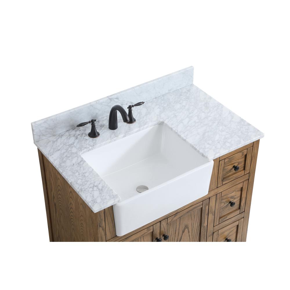 36 inch Single bathroom vanity in driftwood with backsplash. Picture 10