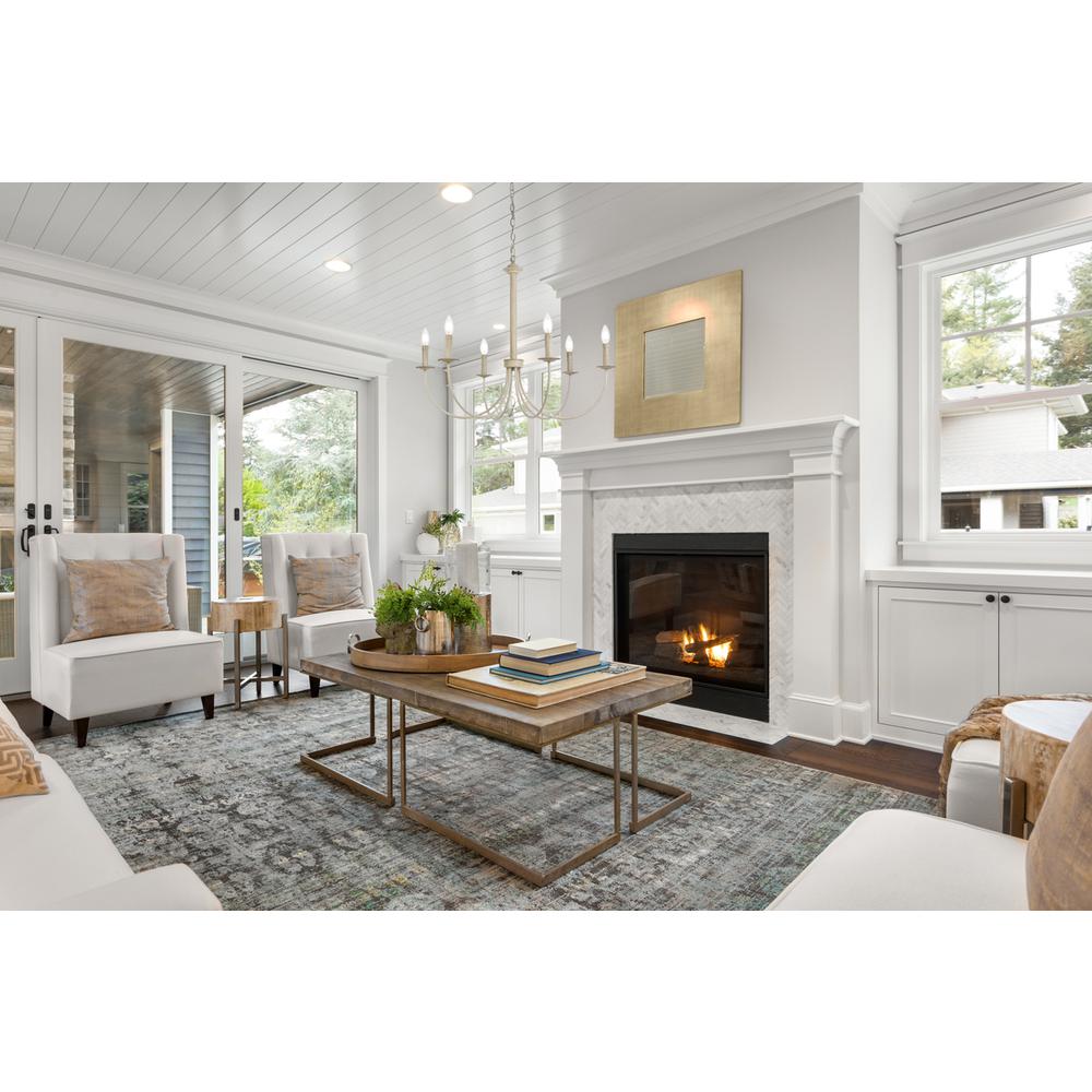 Brielle 6 lights pendant in weathered dove. Picture 8