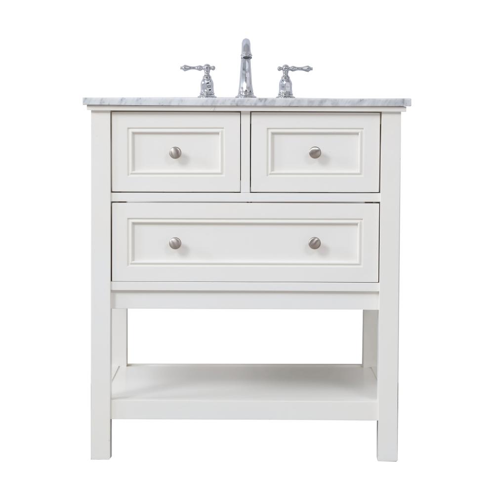 30 in. Single bathroom vanity set in White. Picture 1