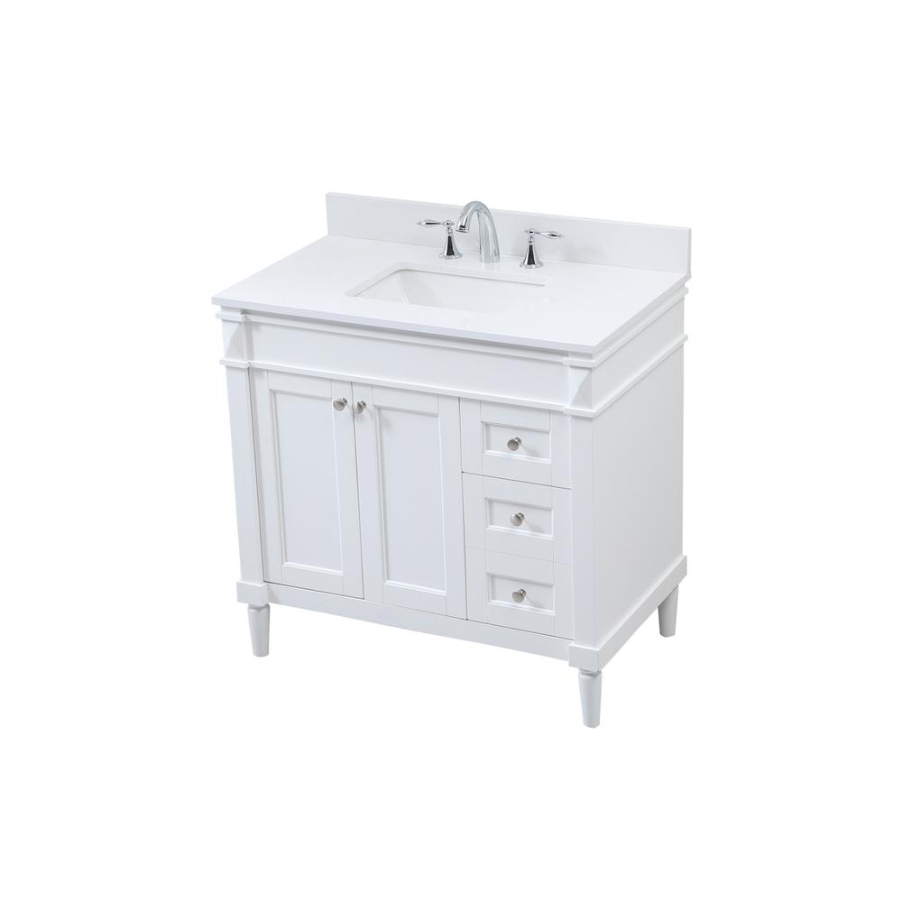 36 inch Single bathroom vanity in white with backsplash. Picture 8