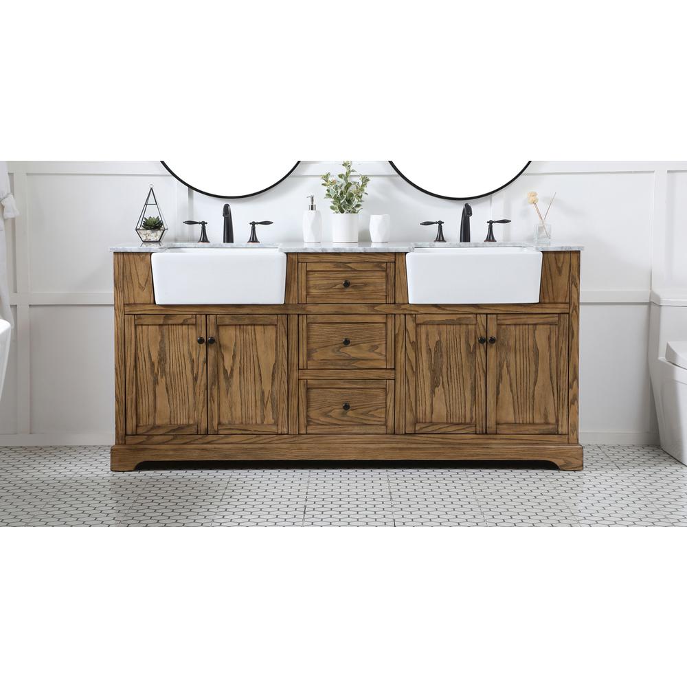 72 inch double bathroom vanity in driftwood. Picture 14
