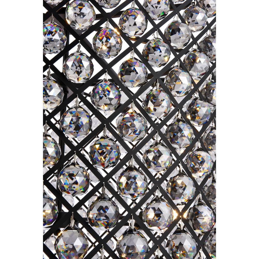Madison 12 light Matte Black Chandelier Silver Shade (Grey) Royal Cut Crystal. Picture 4