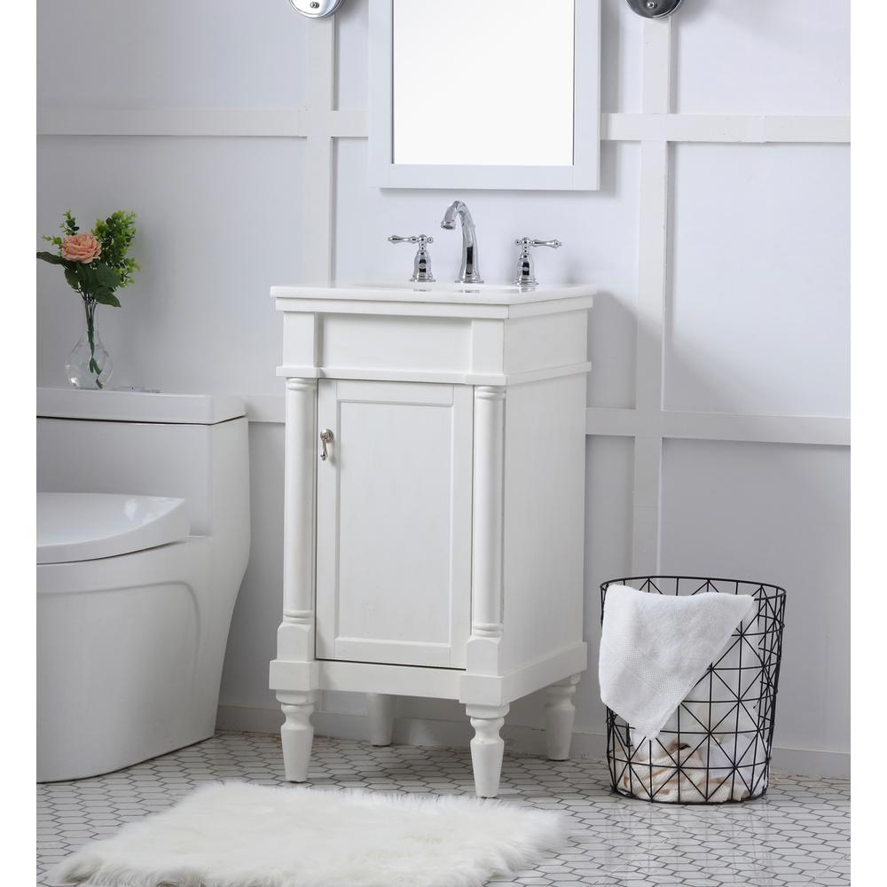 18 inch Single Bathroom vanity in antique white. Picture 2