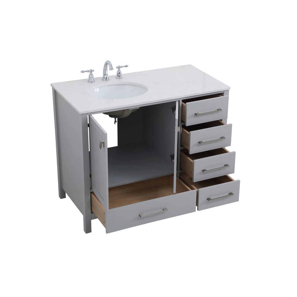 42 inch Single Bathroom Vanity in Gray. Picture 8
