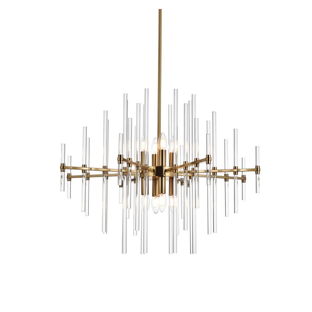 Sienna 27 inch crystal rod pendant in gold. Picture 2