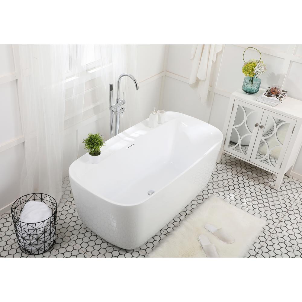 59 inch soaking bathtub in glossy white. Picture 4
