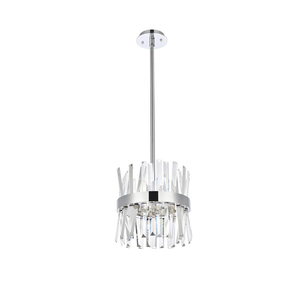 Serephina 12 inch crystal round pendant light in chrome. Picture 6