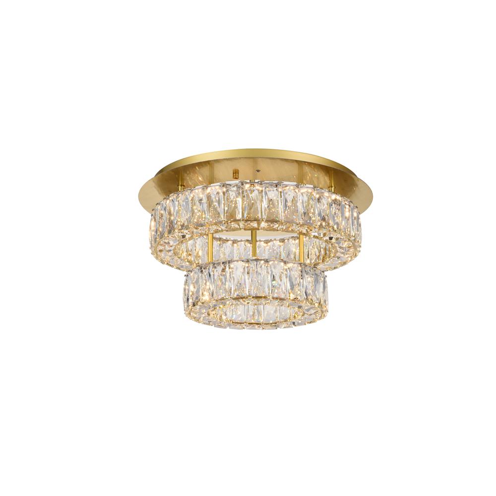 Monroe LED light gold Flush Mount Clear Royal Cut Crystal. Picture 2