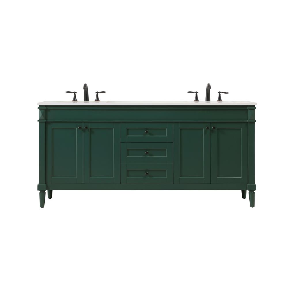 72 inch double bathroom vanity in green. Picture 1
