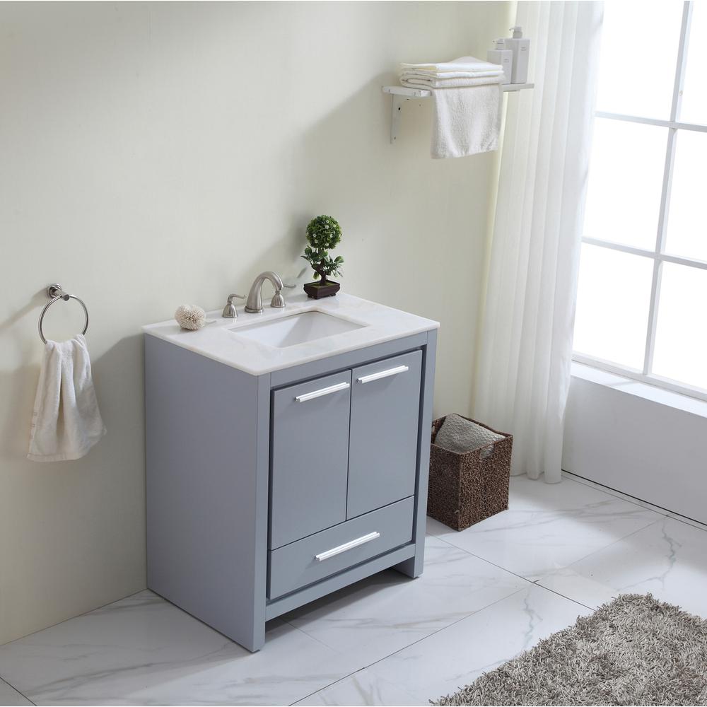 30 In. Single Bathroom Vanity Set In Grey. Picture 11