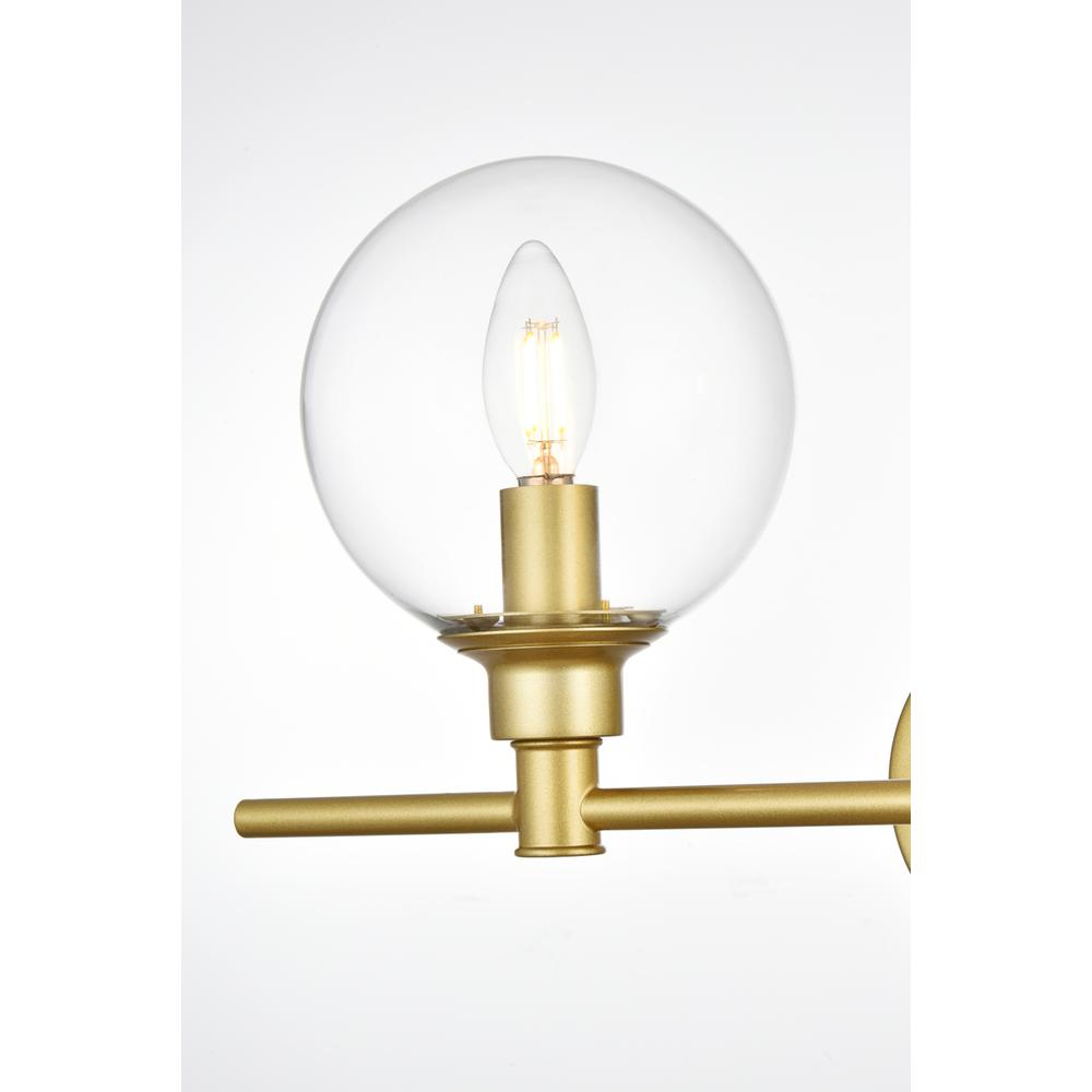 Jaelynn 4 light Brass and Clear Bath Sconce. Picture 3