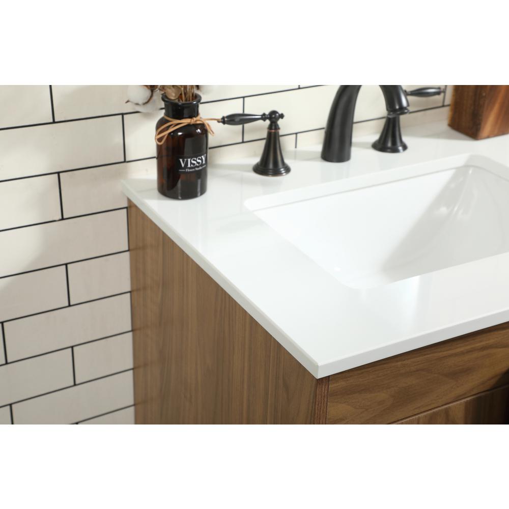 24 inch Single bathroom vanity in walnut brown. Picture 5