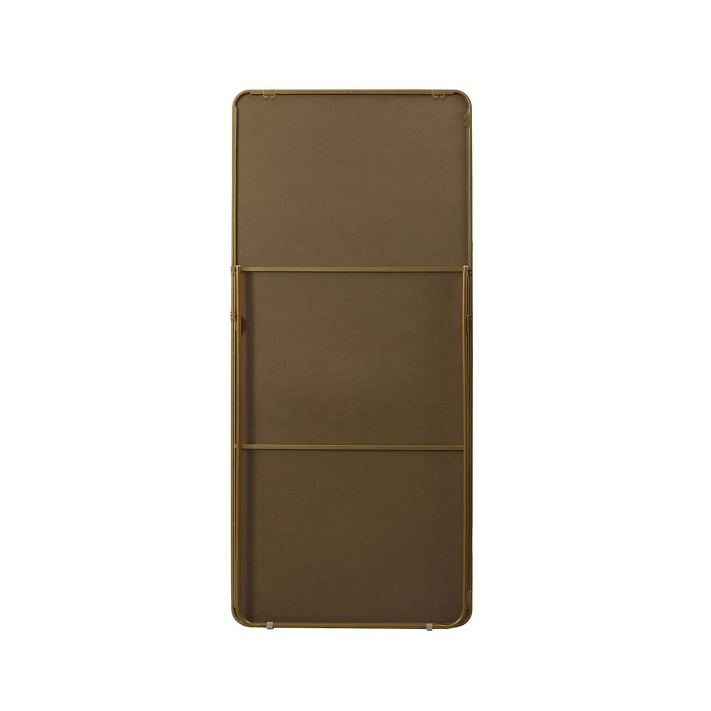 Soft Corner Metal Rectangle Full Length Mirror 30x60 Inch in Brass. Picture 10