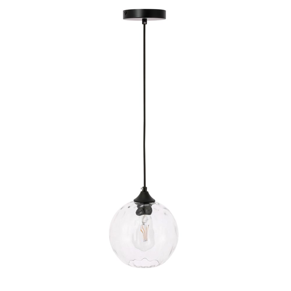 Cashel 1 light Black and Clear glass pendant. Picture 8