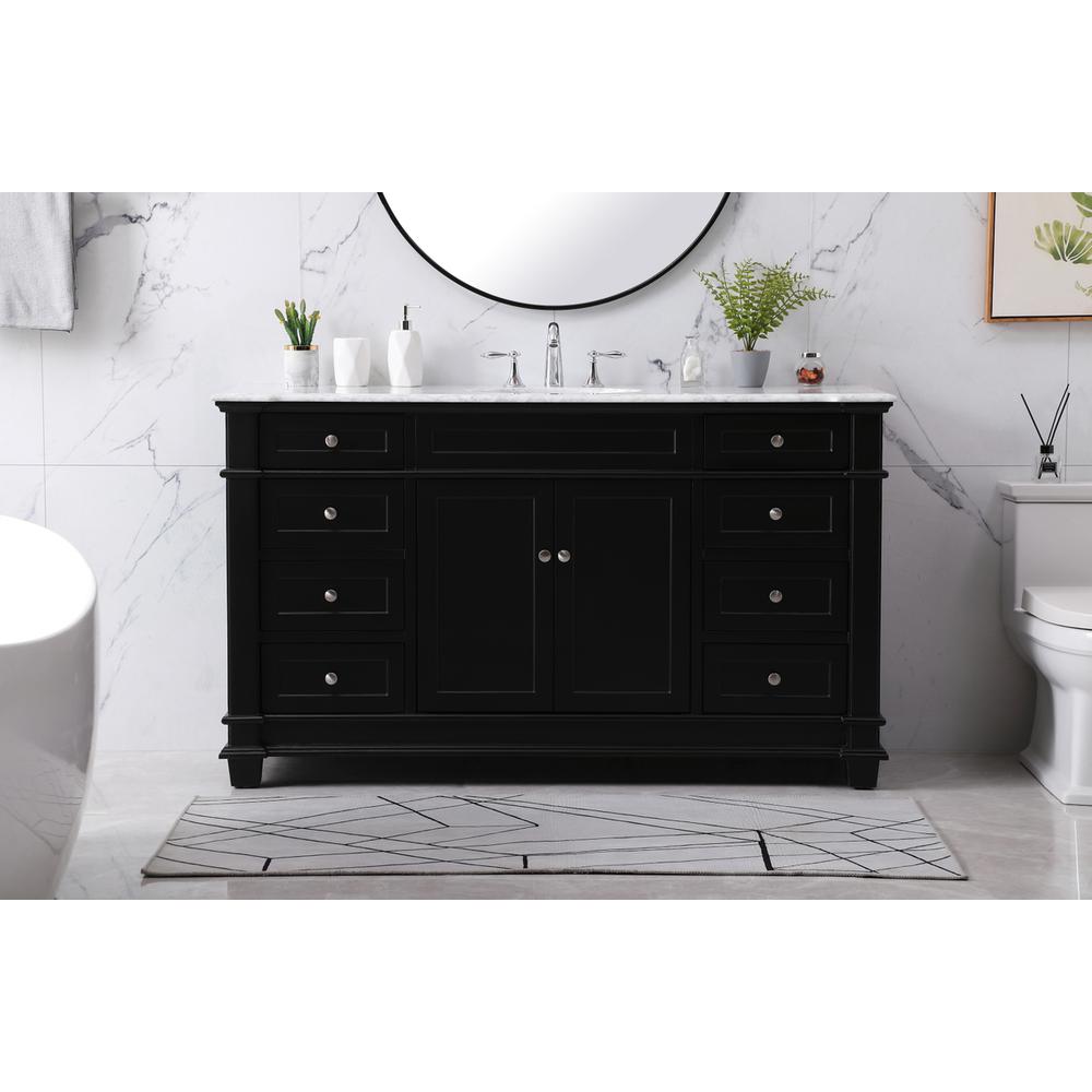60 inch Single bathroom vanity set in black. Picture 14