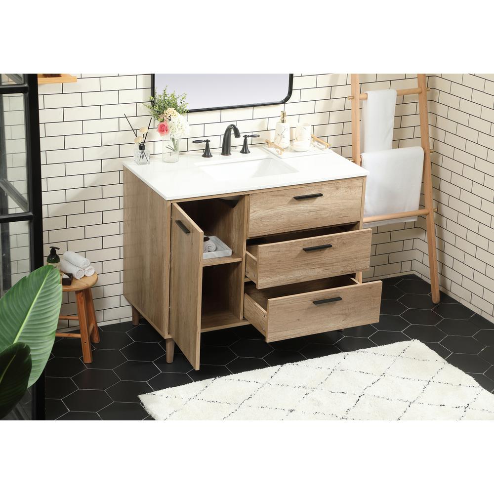 42 inch Single bathroom vanity in natural oak. Picture 3