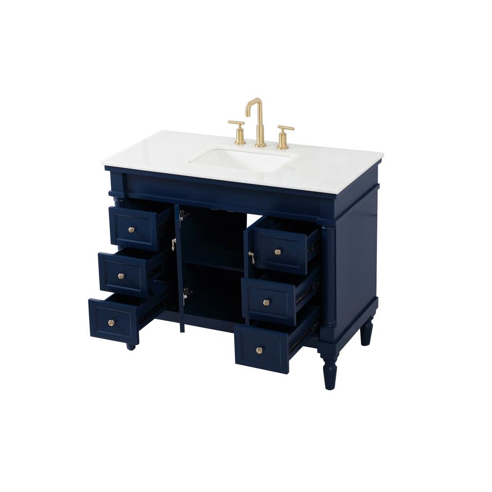 42 inch Single bathroom vanity in blue. Picture 9