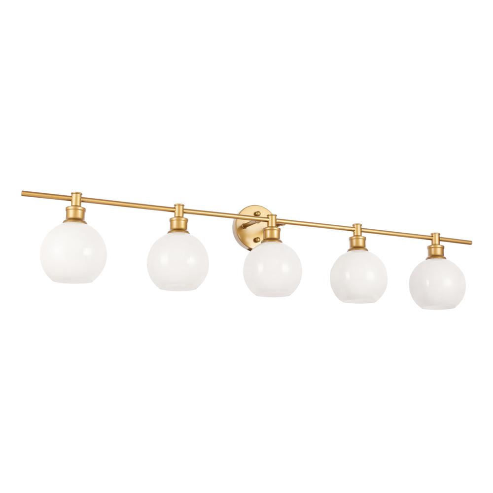 Collier 5 light Brass and Frosted white glass Wall sconce. Picture 11