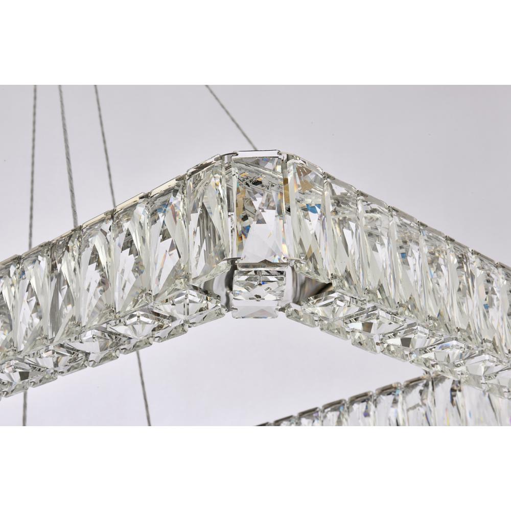 Monroe 42 inch LED double rectangle pendant in chrome. Picture 5