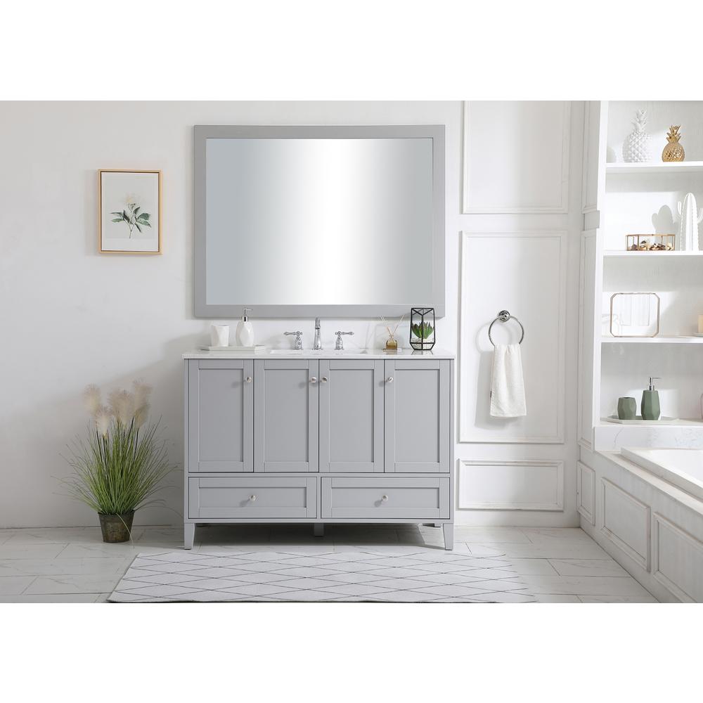 48 inch Single Bathroom Vanity in Grey. Picture 6
