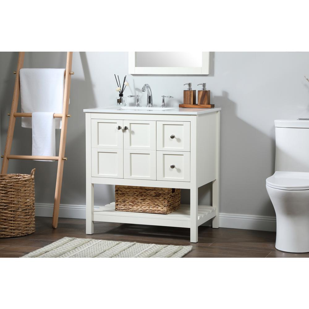 32 inch Single bathroom vanity in white. Picture 2