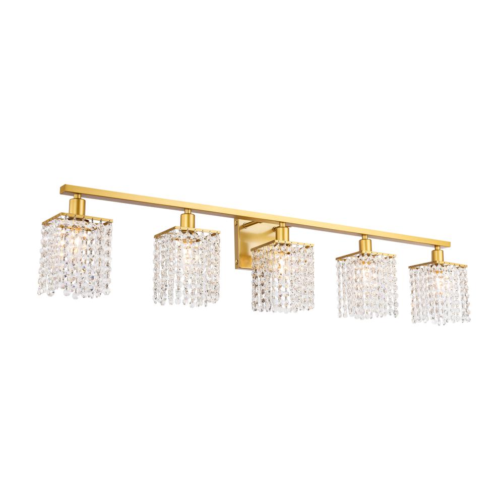 Phineas 5 light Brass and Clear Crystals wall sconce. Picture 6