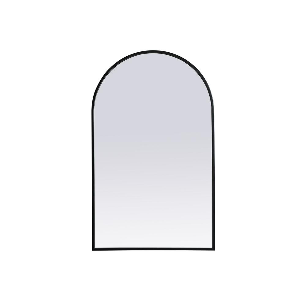 Metal Frame Arch Mirror 22x36 Inch in Black. Picture 1
