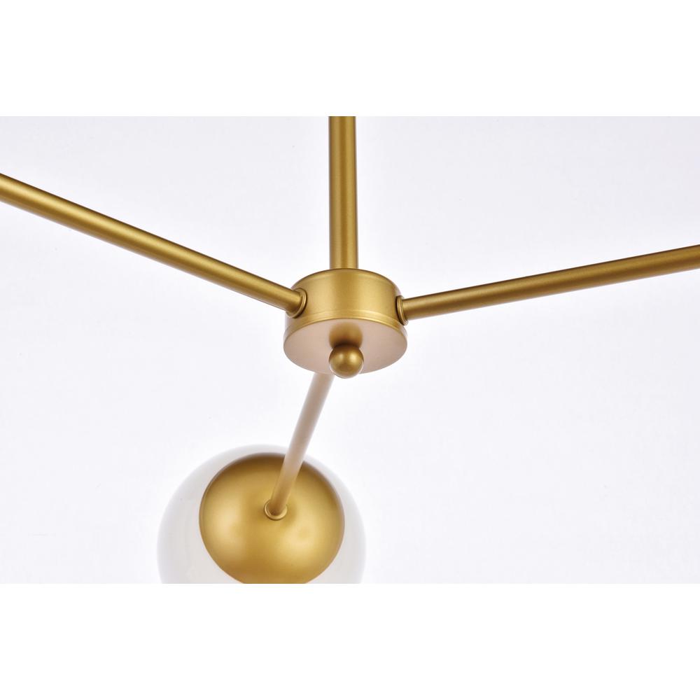 Briggs 32 inch pendant in brass with white shade. Picture 3
