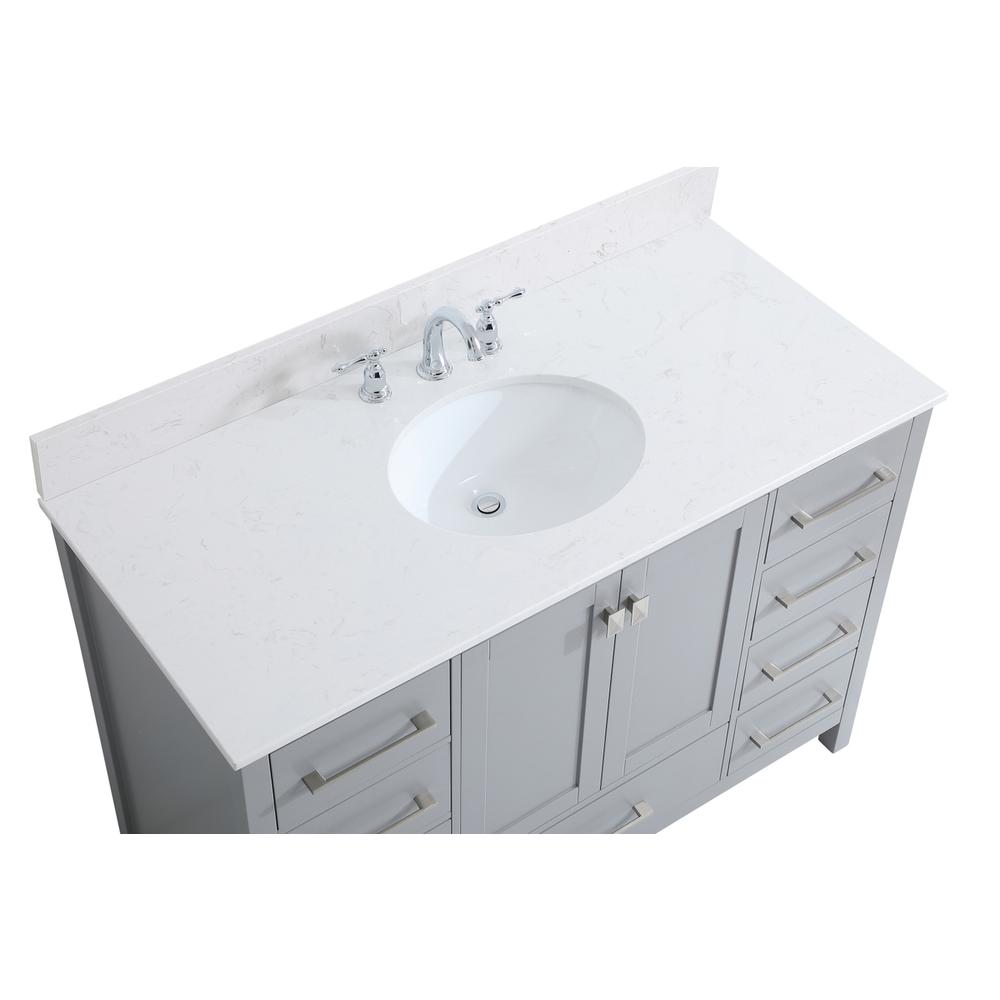 48 inch Single Bathroom Vanity in Gray with Backsplash. Picture 10