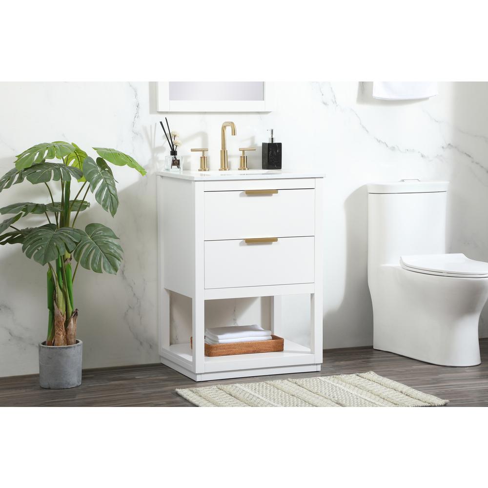 24 inch Single bathroom vanity in white. Picture 2
