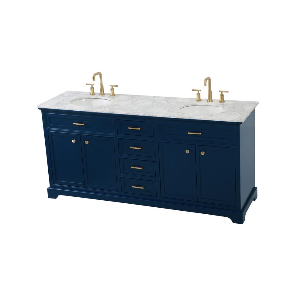 72 inch double bathroom vanity in blue. Picture 8