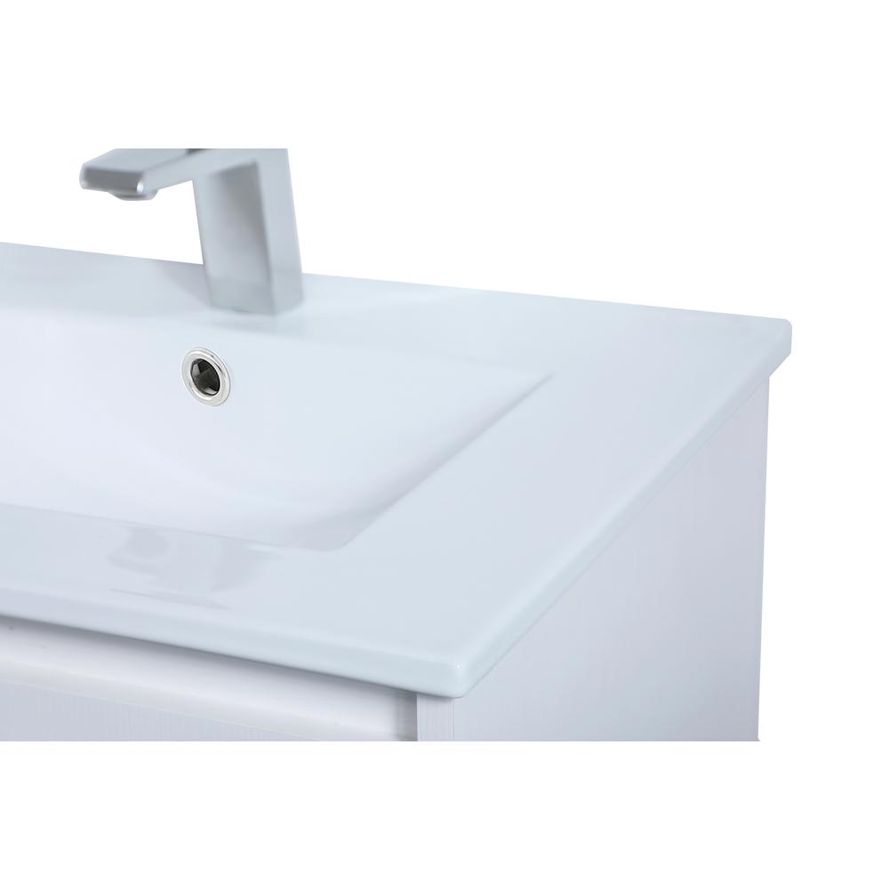 24 inch  Single Bathroom Floating Vanity in White. Picture 10
