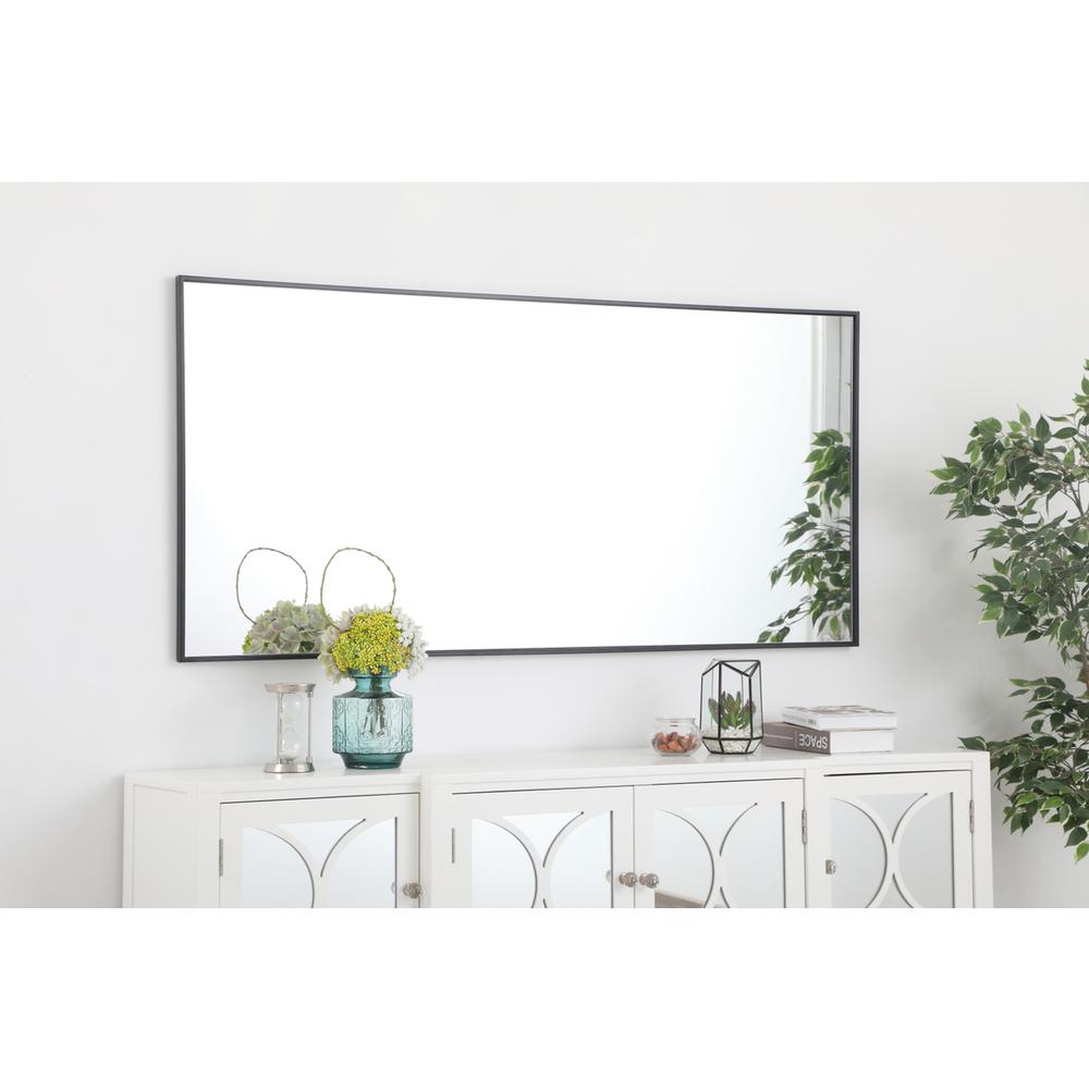Metal frame rectangle mirror 30 inch in Black. Picture 6